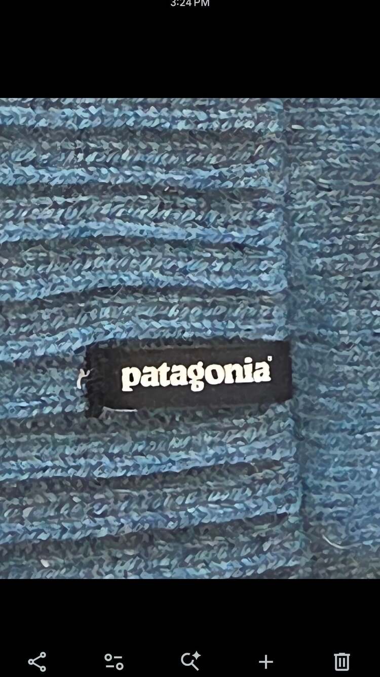Patagonia Blue Ribbed Knit Beanie Winter Hat